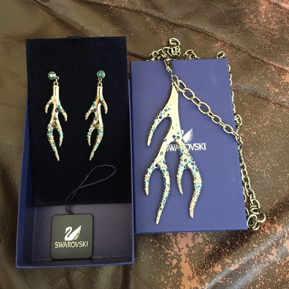 Swarovski Atelier Antler Earring and Necklace Set